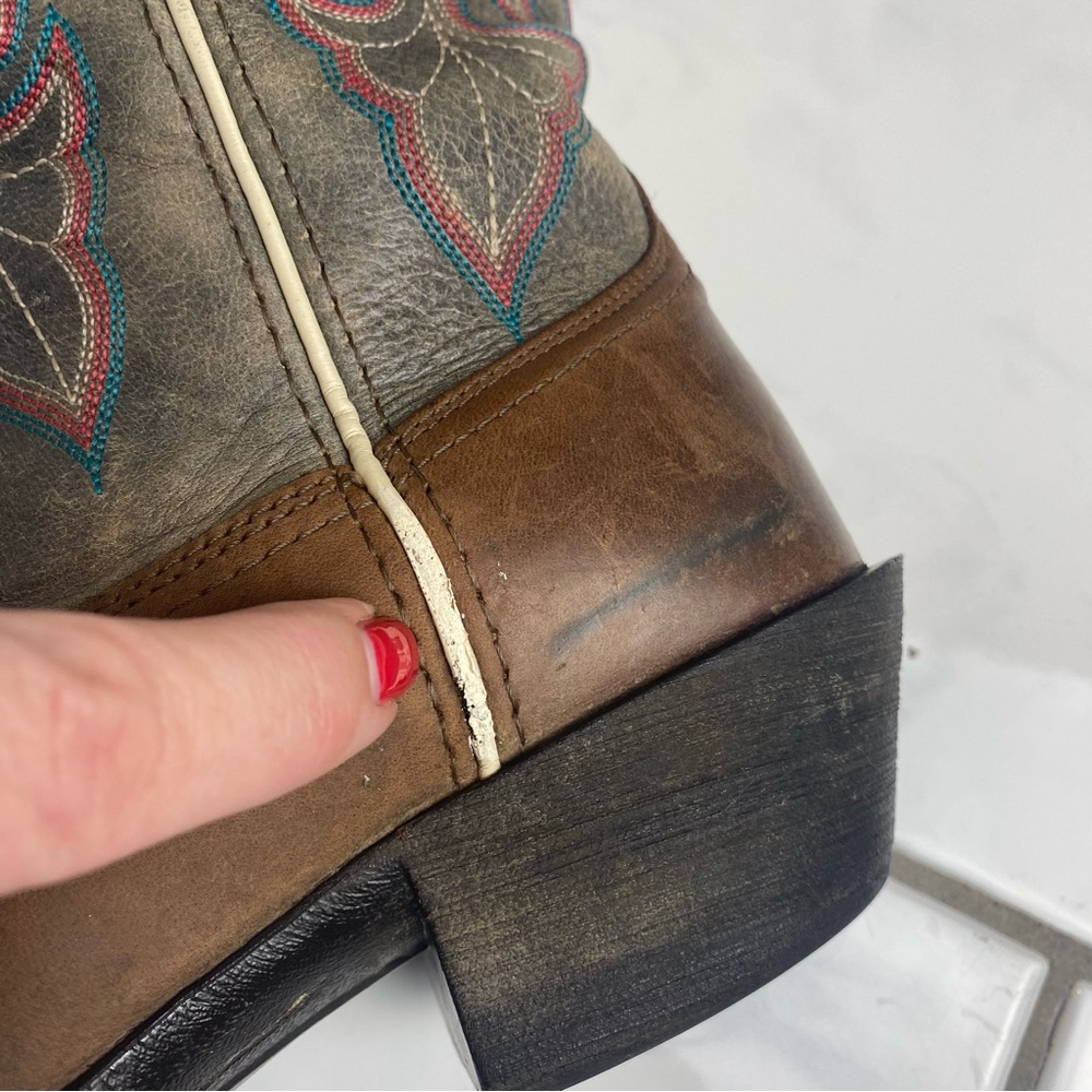 Ariat Women’s round up square toe western boots coastal cowgirl embroidered 8.5 - Picture 11 of 13